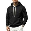 Men's Thick Warm Lined Knit Hoodie with Multiple Pockets, Casual Loose Fit Sweatshirt