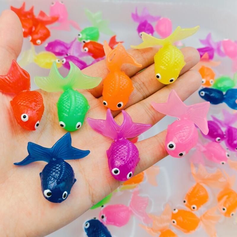 Simulation Goldfish Toy Soft Rubber Colored Fake Goldfish Model Kindergarten Fishing Outdoor Baby Water Play Toy Gift
