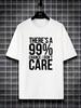 Unisex Casual T-shirt med Slogan-tryck, Rund Halsringning, Kort Ärm, Sommar