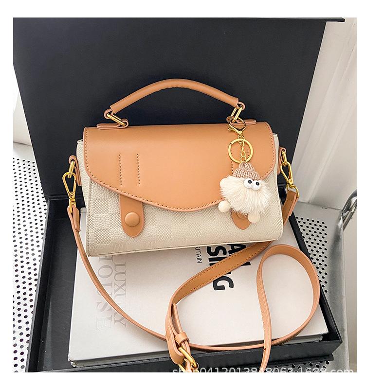 

2025 new bag, high-end texture fashion handbag, messenger bag, niche light luxury shoulder bag, versatile contrasting color bag