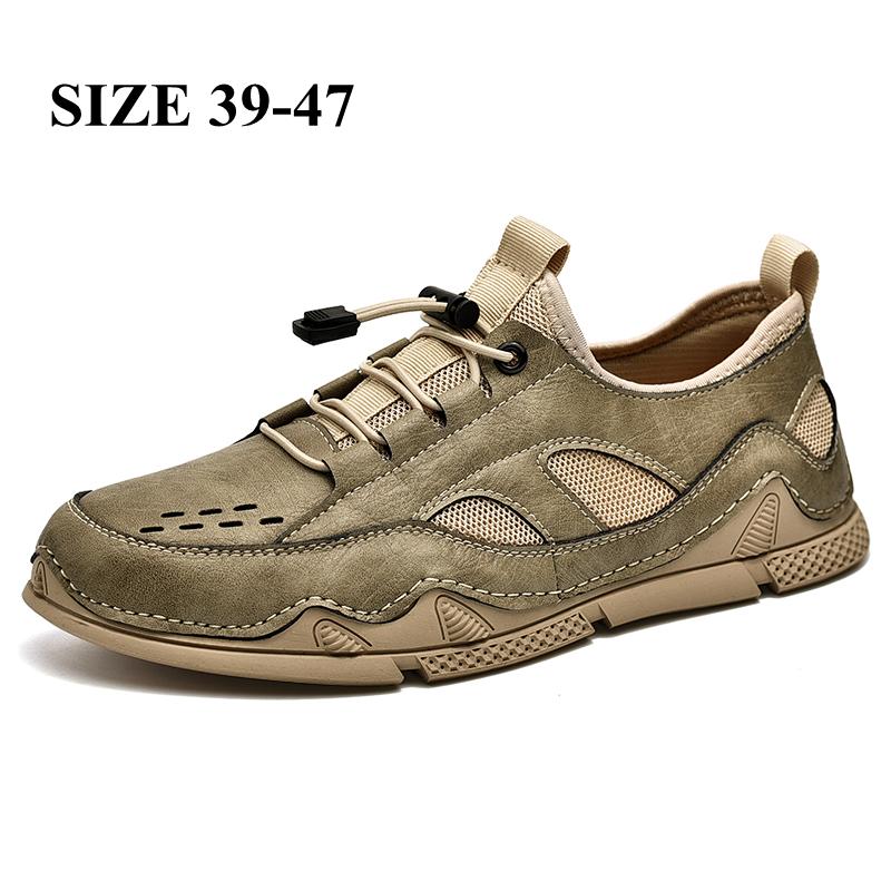 Buy Men Shoes Leather Loafers Shoes Handmade Platform Soft Breathable