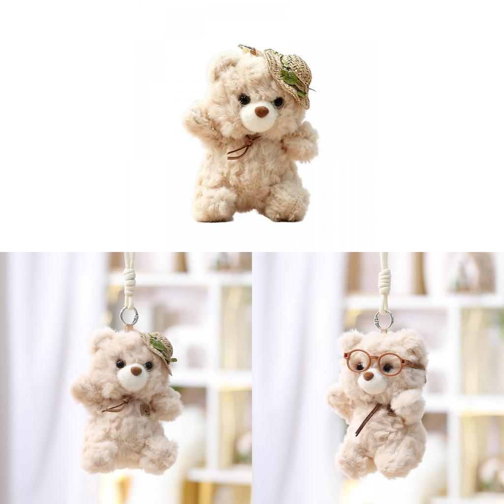 Plush Bear Keychain With Polyester Fiber For Girls Gift And Bag Decoration