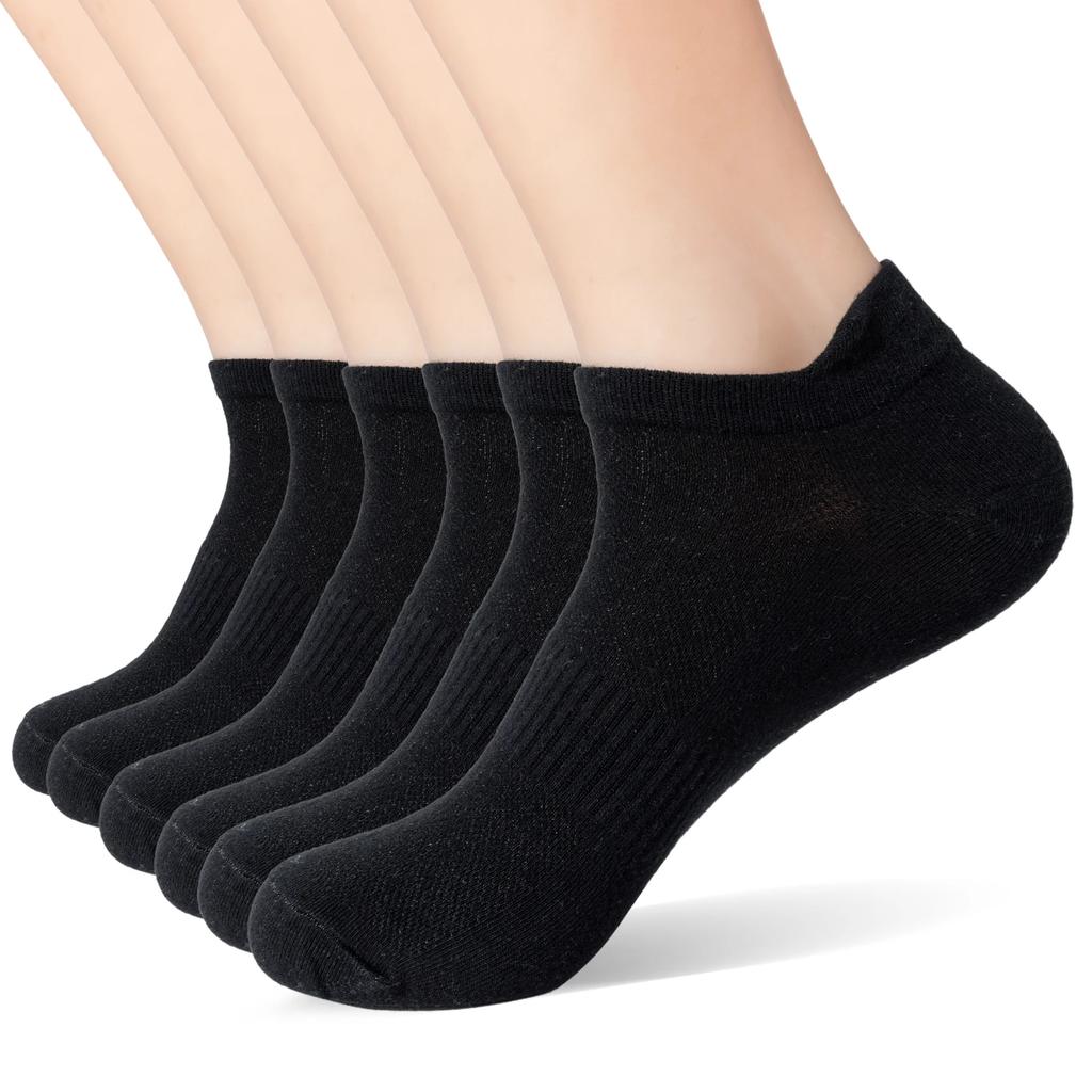 6 Pairs Ankle Socks Womens and Mens Couple Student Cotton Ear New Plus Size Mesh Athletic Sports Running Solid Color Boat Socks