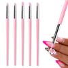 5Pcs Silicone Nail Brush Carving Emboss Hollow Gel Shaping Pink Nail Art Sculpture Pen Drawing Brushes