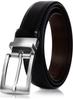 [Savillman] [Black X Brown Reversible] Men's Business Belt, Gentleman's Reversible Belt, Large Size, Leather (Black Brown 1)