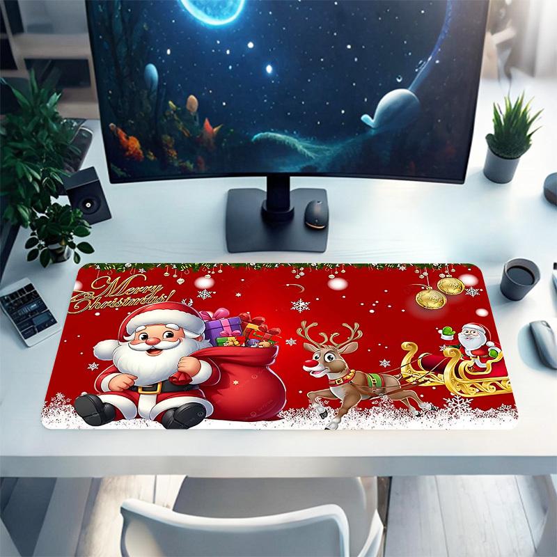1PC Christmas Santa Claus Oversized Mouse Pad - Non-Slip Rubber Base Perfect for Office School Esports Home Decor Desk Mat 155A