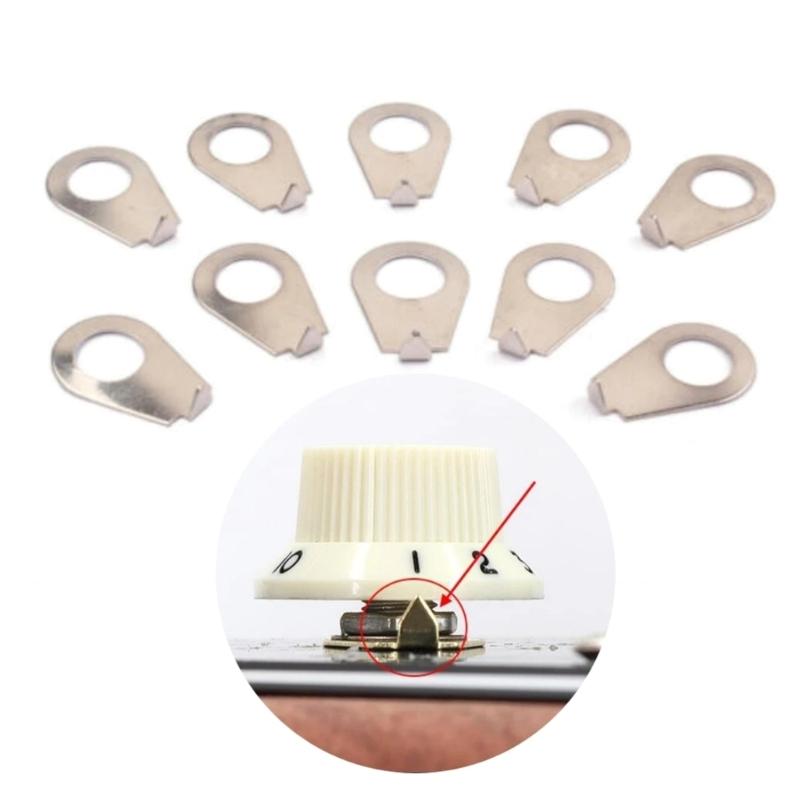 Pack of 10 Metal Electric Guitar Knob Pointer Indicators Guitar Potentiometer Markers for Precise Volumes Tone Control