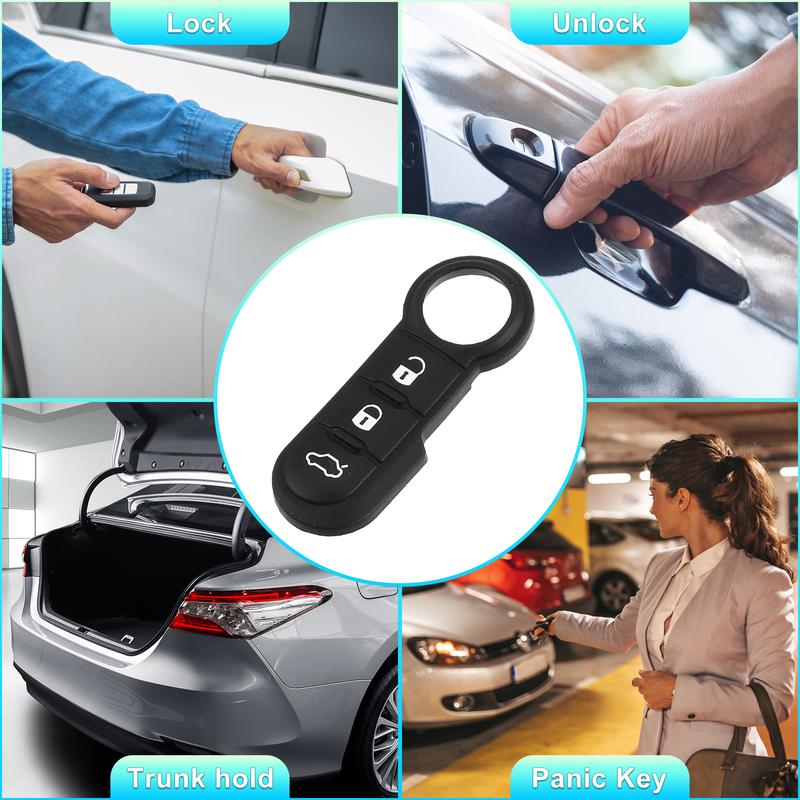 X Autohaux Car 3 Buttons Remote Key Case ert Rubber Pad Keypad Shell Cover Tools for Fiat 500 500X 500L 2007- Accessories