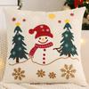 Embroidery Throw Pillow Cover Christmas Decoration Velvet Soft Christmas Tree Hat Cherry Winter Farmhouse Home Sofa Living Room