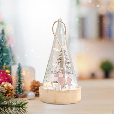 Christmas Glass Tabletop Decoration,Christmas Cone Decoration Hanging,Festival Tree