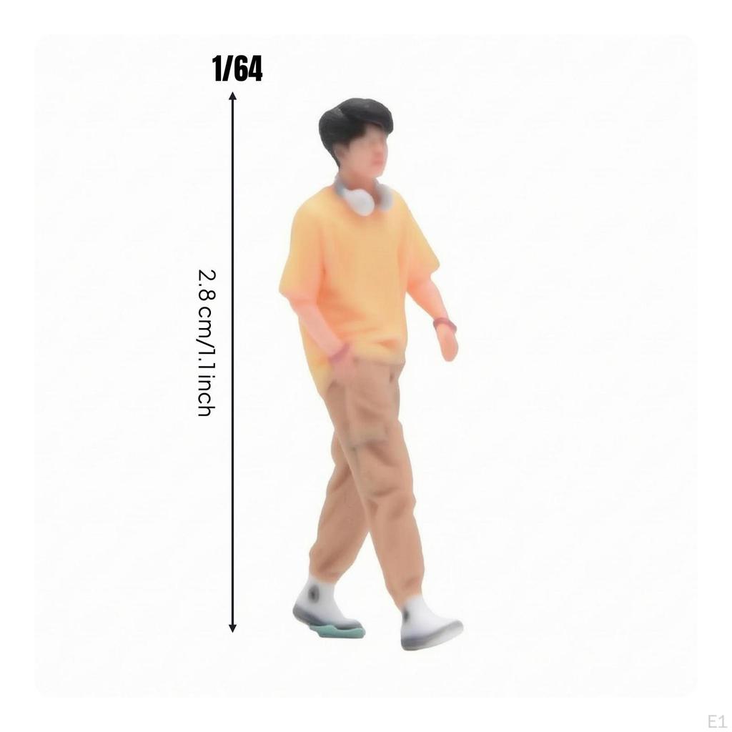 Miniature Boy Figurine 1/64 Scale Handmade Resin Decor