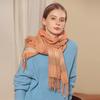 Soft Faux Cashmere Plaid Scarf Women Winter Warm Wrap With Fringe Streetwear Style