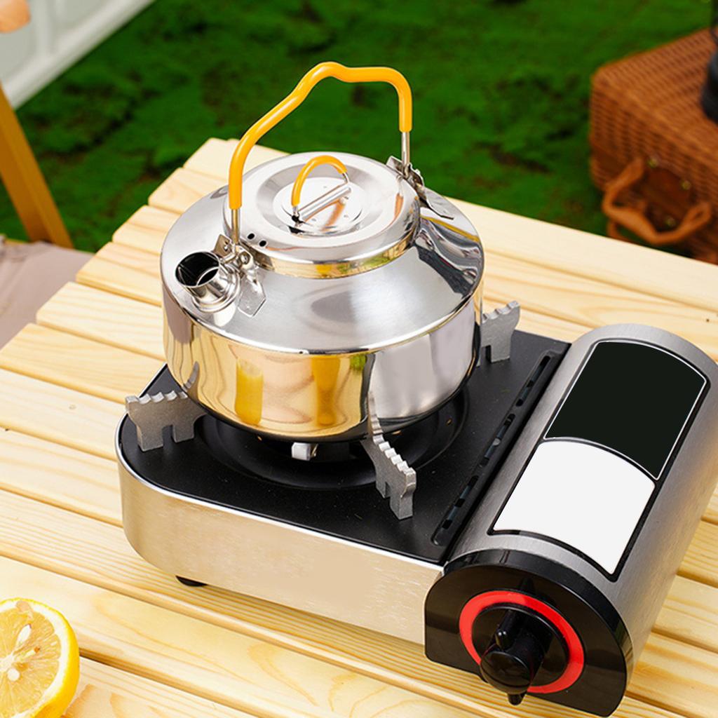 Camping Kettle, 1L Camp Tea Coffee Pot Stainless Steel Outdoor Hiking Kettle Pot Lightweight Durable Camping Tea Kettle