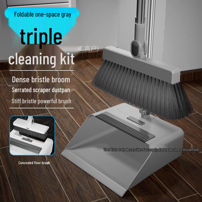 Haushaltsbesen- und Kehrschaufel-Set mit Abzieher - Effizientes Kehrwerkzeug