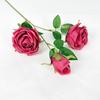 65cm 3 Heads Artificial Rose Flower Bouquet Realistic Silk Flowers Home Party Wedding Table Decor Autumn Floral Decoration