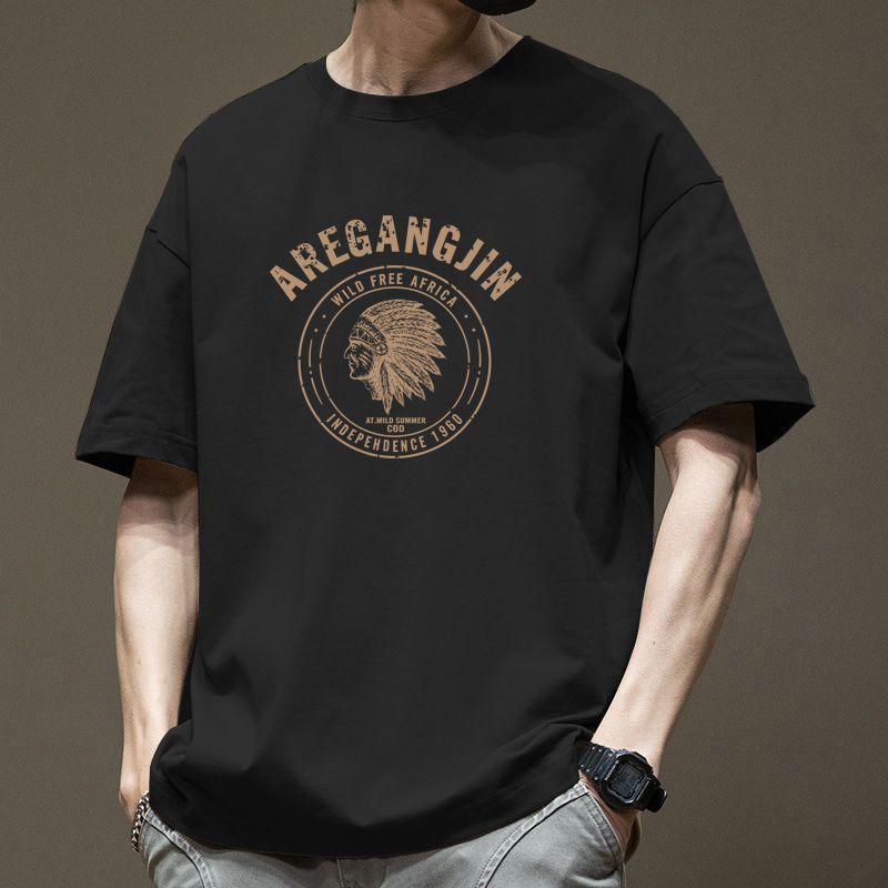 Men's Versatile Loose-Fit Heavyweight Cotton Printed Tee