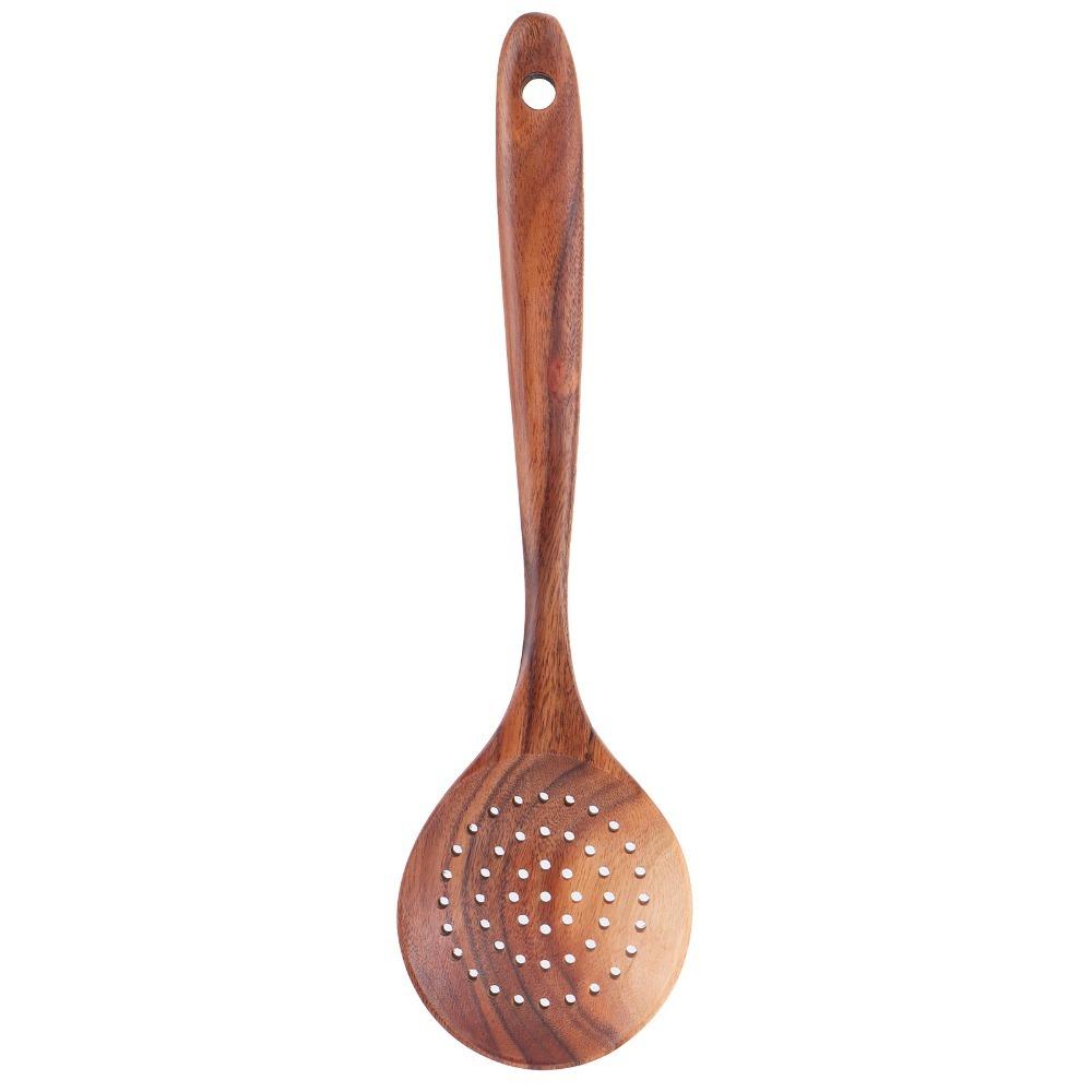 Long Handle Long Handle Spoon Wooden Perforated  Spoon Eco friendly Stir Spoon  Home  Cooking