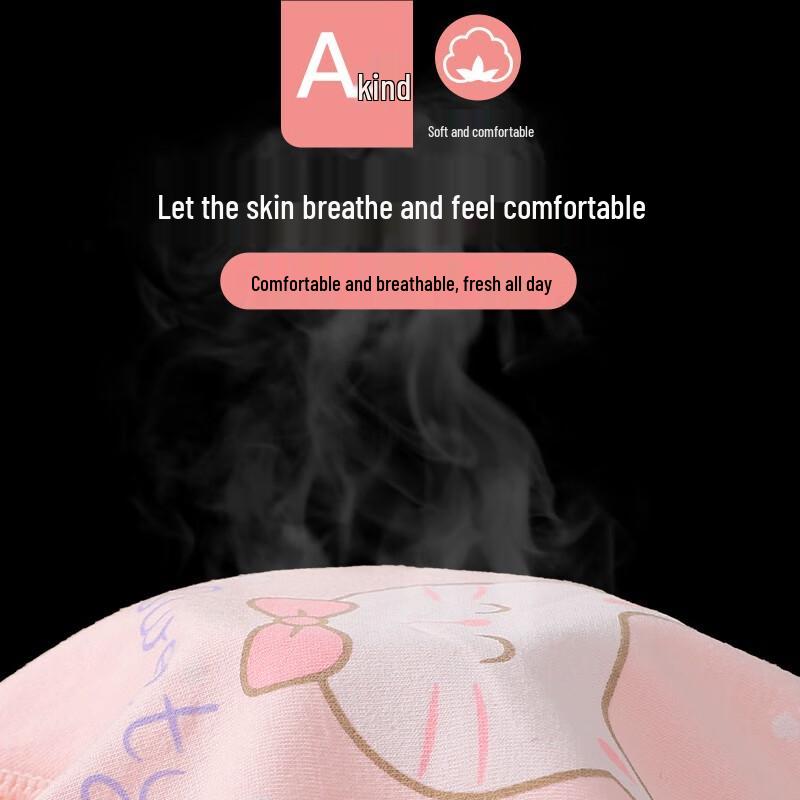 LANGSHA Girls' Antibacterial Cotton Boxer Briefs 4-Pack
