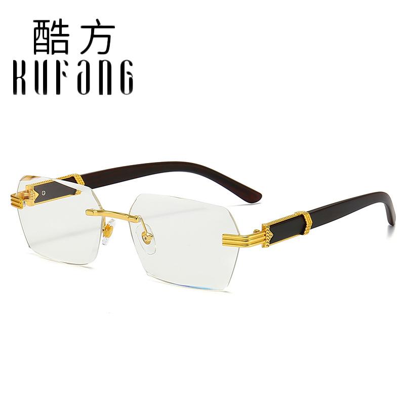 Square frameless sunglasses for women, gradient color, UV400 protection