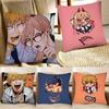 Cartoon Character Makima Denji Aki Fashion Square Pillowcase Bedroom Sofa Room Ins Decoration Leisure