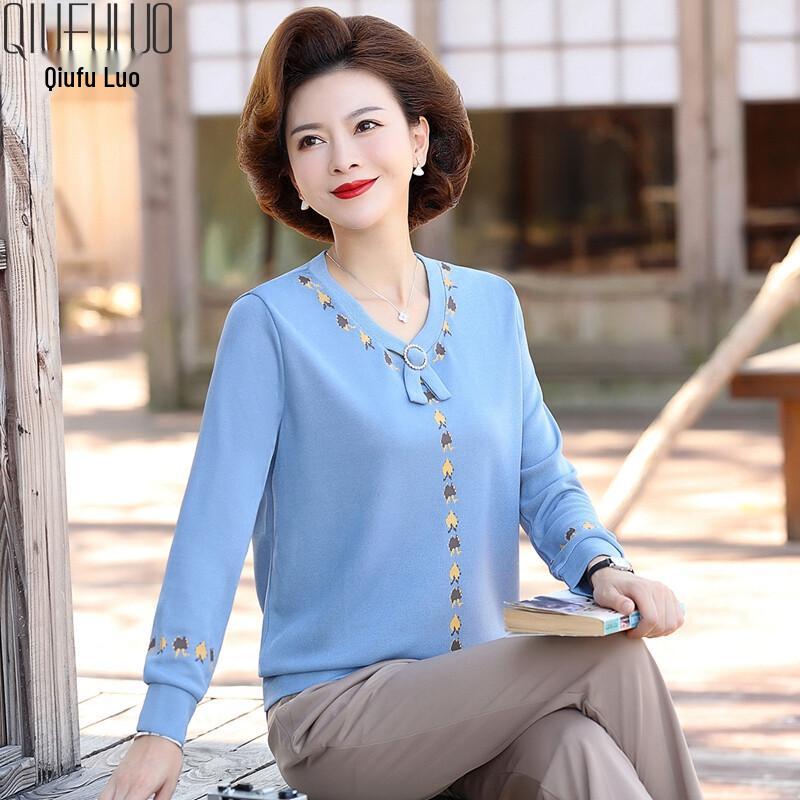 

Женская свободная вязаная футболка с длинным рукавом 4XL