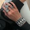 SHIXIN Luxury Shiny Acrylic Rhinestone Bracelet Ring Women Unique Geometric Irregular Elastic Bangle 2026 Fashion Jewelry Gift