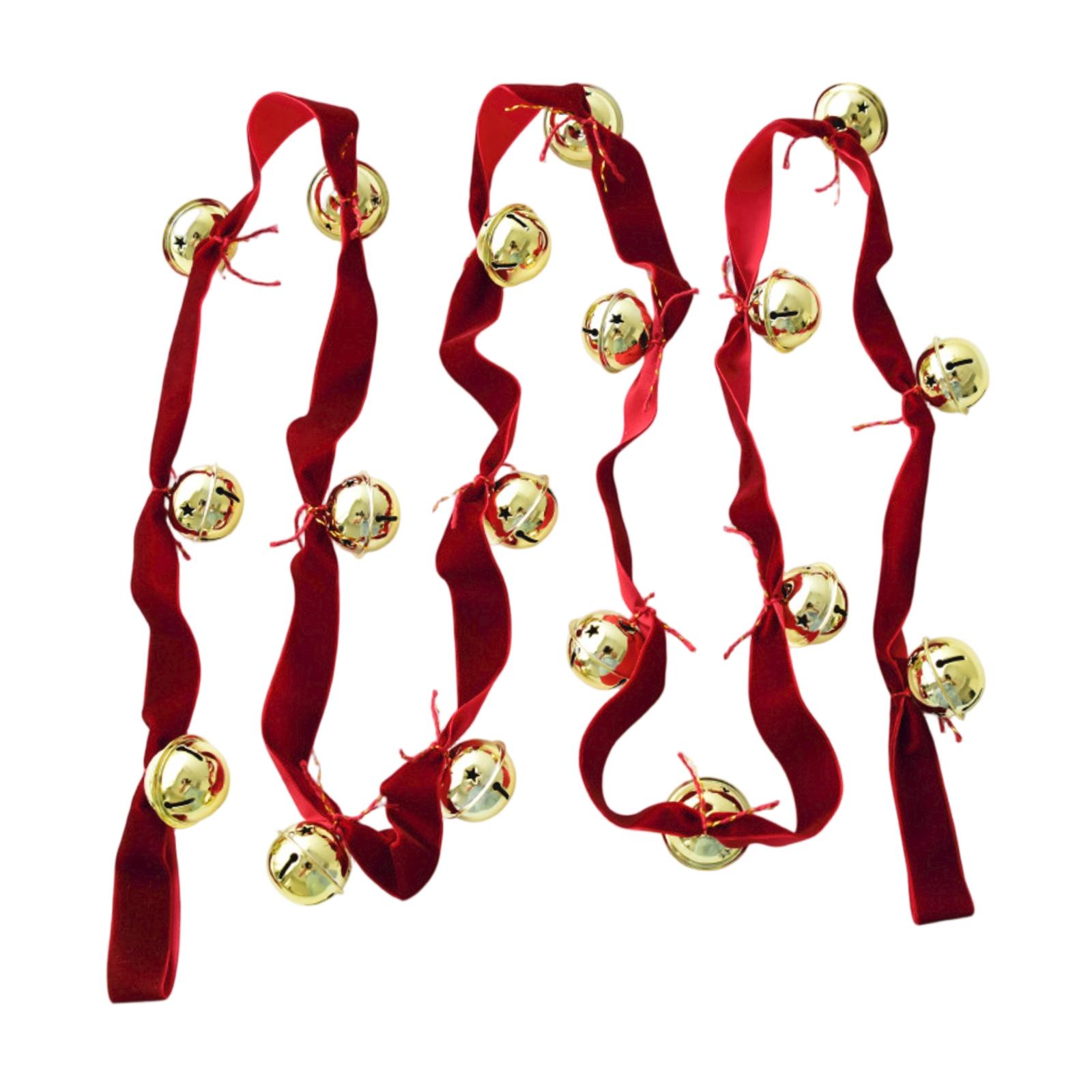 

Christmas Decorations: Christmas Velvet Ribbon Bell Strings Can Ring Christmas Tree Decorations One Size