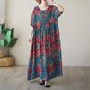Short Sleeve Plus Size Cotton Satin Vintage New In Dresses for Women Casual Loose Long Summer Dress