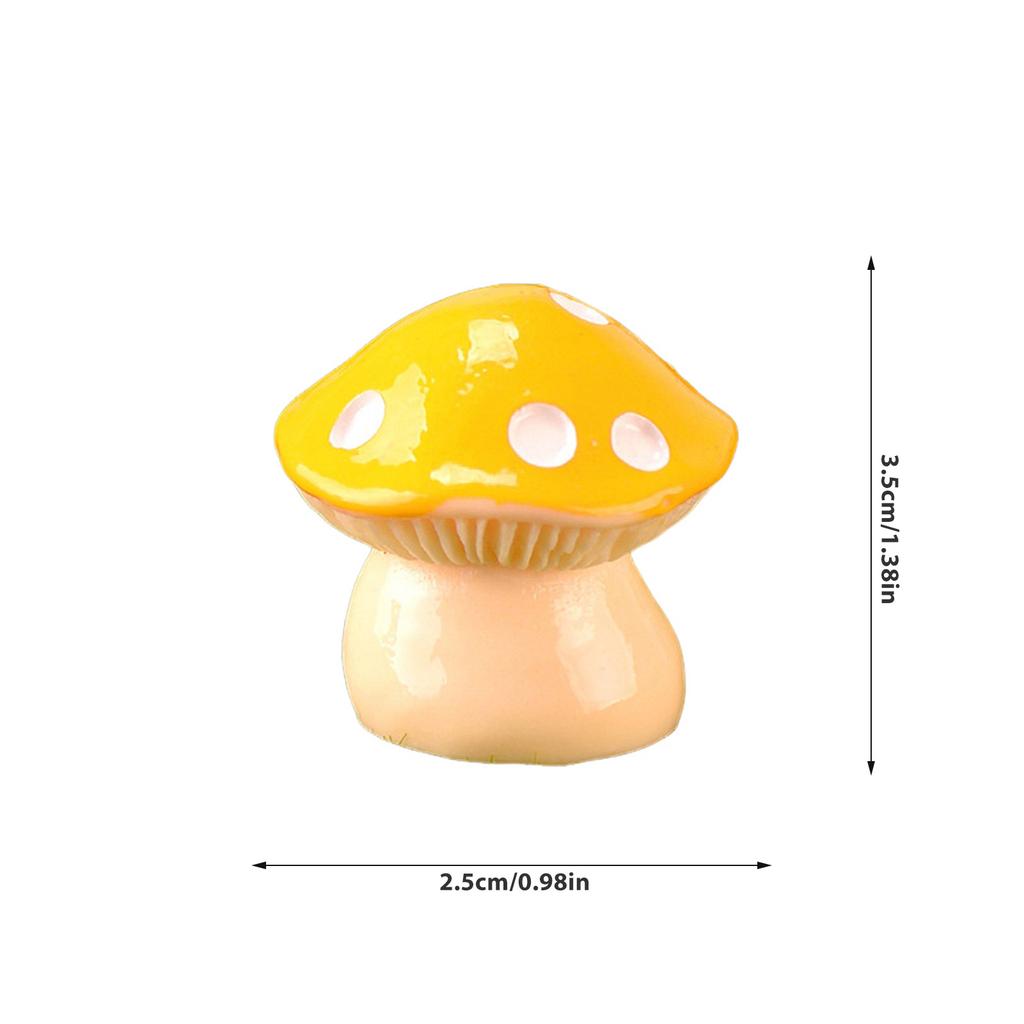Mini Artificial Mushroom Figurine Resin Simulate Fake Mushroom Miniatures Fairy Garden Miniature Landscape Lawn Decorations