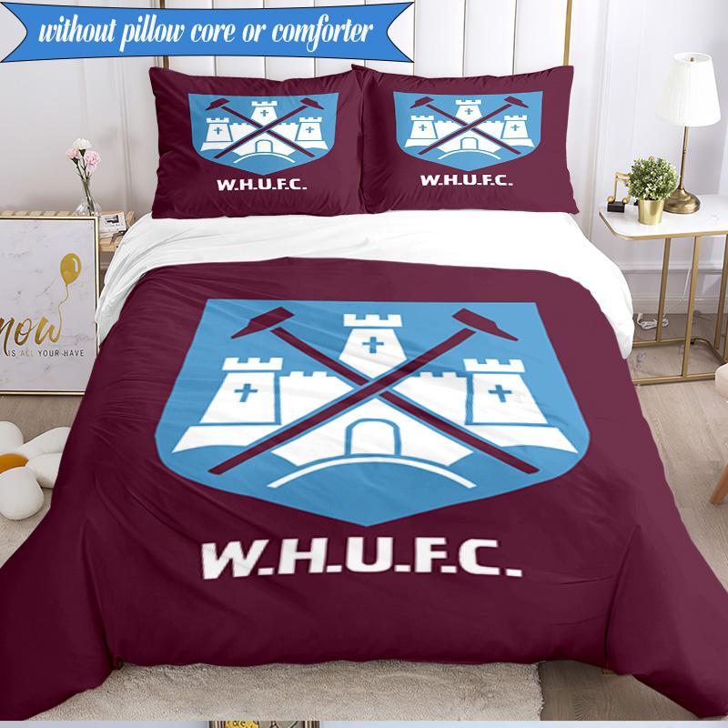 Football Club Emblem 3pcs K-pop music group Bedding set,Ideal for Bedroom, Dormitory,Including Duvet Cover And 2pcs Pillowcases,Fan gifts