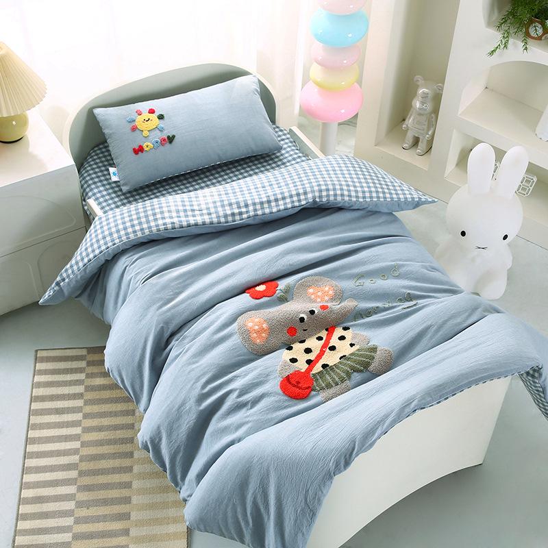 Kindergarten Cartoon Pure Cotton 3-Piece Toddler Bedding Set
