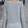 Long Sleeves Casual Pullover Round Neck Textured Loose Long-sleeved T-shirt Top