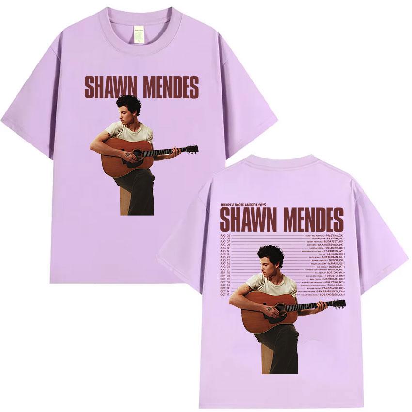 Zpěvák Shawn Mendes Turné 2025 Grafické tričko k albu Pánská móda Vysoce kvalitní bavlněná trička Hip Hop Gotické Tričko s krátkým rukávem