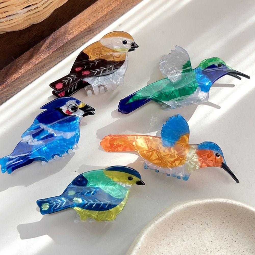 Korean Style Animal Hair Clip Creative Bird Shark Clip Creative Acetate Hair Claw  Female