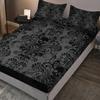 Skull Floral Design Bed Sheet Set 100% Polyester Digital Print Breathable All-Season Fitted Shee Pillowcase Machine Washable