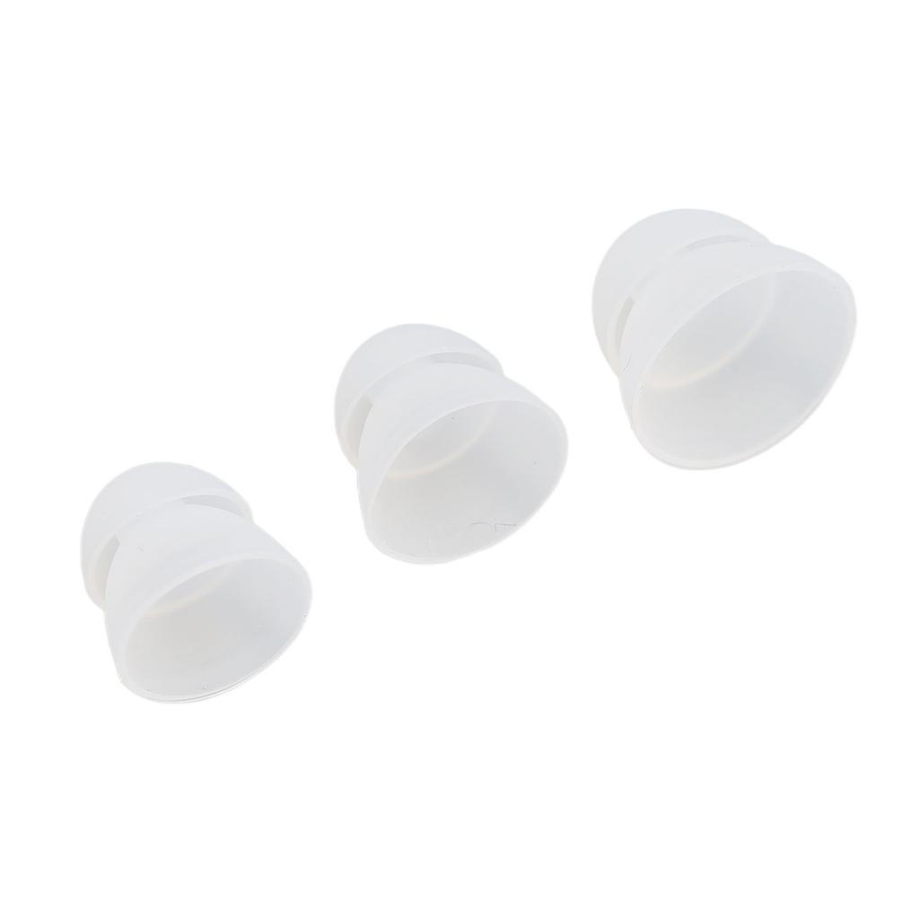 15pcs Hearing Amplifier Eartip 2 Layers Detachable Silicone Hearing Amplifier Accessories S M L White Transparent
