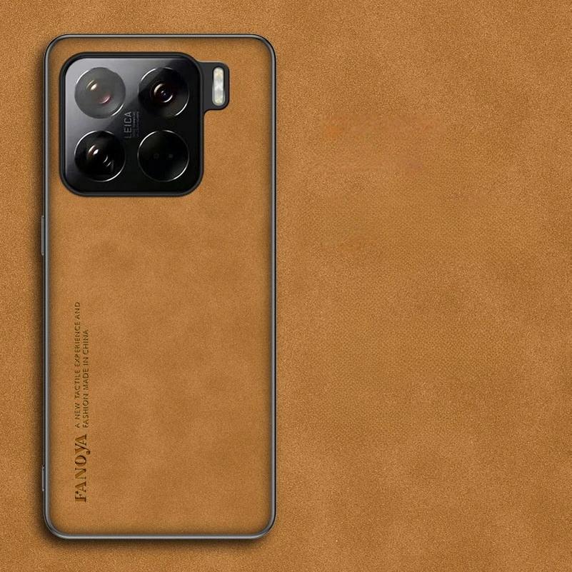 Cases For Xiaomi 15 Matte Lambskin PU Leather Case For Xiaomi 15 Pro 14T 14 Ultra 13T Turbo4 POCO X7Pro Soft Frame Shockproof Cover