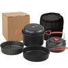 Oem Portable Outdoor Aluminum Alloy Cookware Set 1.6l Binaural Steamer Kettle And Large Frying Pan For Camping For Campers Hiker