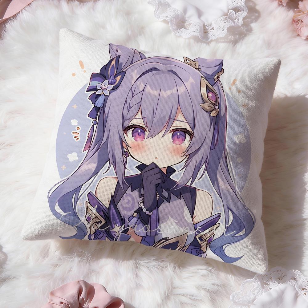 Keqing genshin impact Cushion Cover Premium Comfort Reversible Pillow Cove -Two in One Design for Any Room & Car Interior