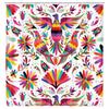 Mexican Floral Shower Curtain, Ethnic Art, Birds And Paisley, Flowers In White,Polyester, Waterproof, Bathroom Decor