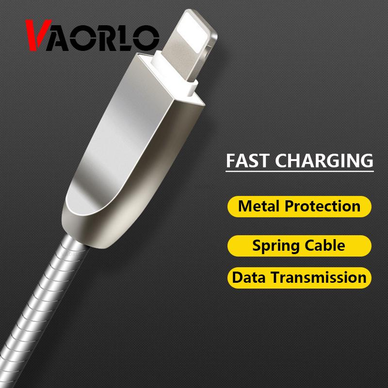 

VAORLO металлический пружинный зарядный кабель USB-кабель для быстрой зарядки данных 8-контактный Type-C микросильная защита для iphone Xiaomi Huawei