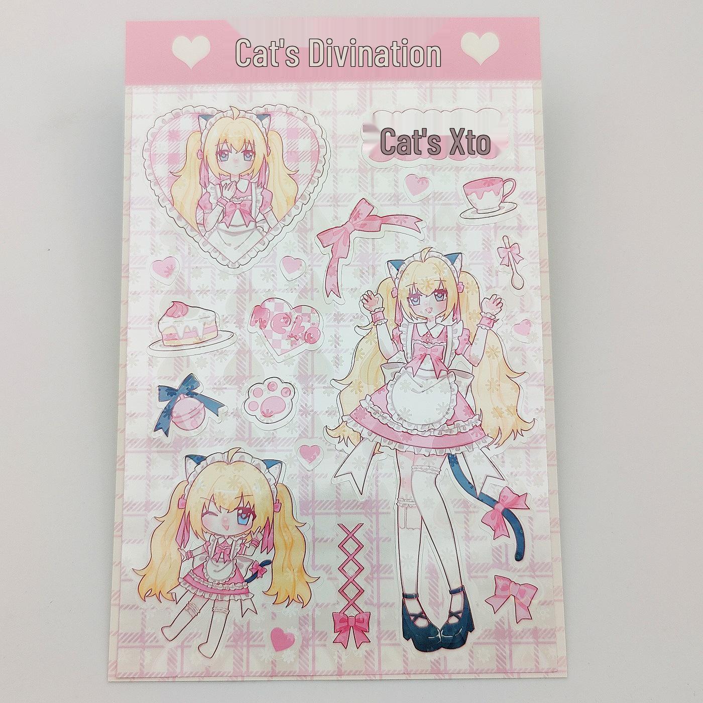 Korean Cartoon Style Anime Dark Cute Laser Guka Stickers