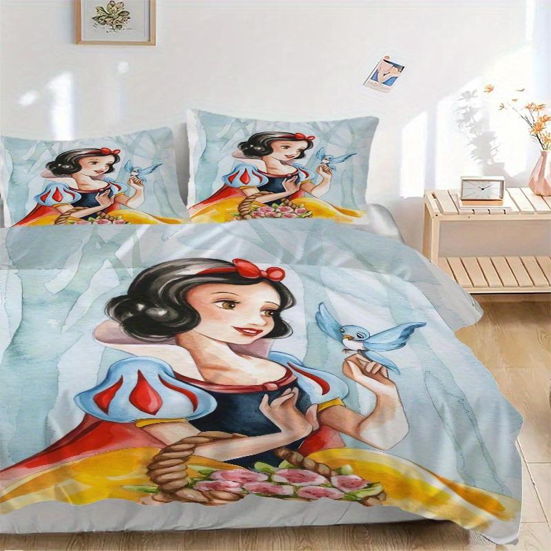 

3pcs Snow White Inspired Watercolor Art Design Quilt Cover Set - Soft and Cozy Bedroom, Guest Room and Dorm Decorative Bedding 3-Piece Set 1 Quil 135x200cm