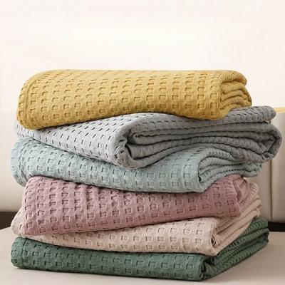 Air Conditioning Blanket Office Nap Air Conditioning Blanket Japanese Style Blanket Solid Color Towel Quilt Knitted Blanket