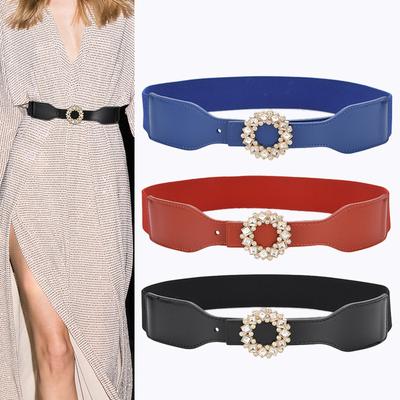 Rhinestone Belt Loose Tight Belt Women'S Elastic Elastic Wide Narrow Waist Seal Women'S Dress Thin Belt Skirt