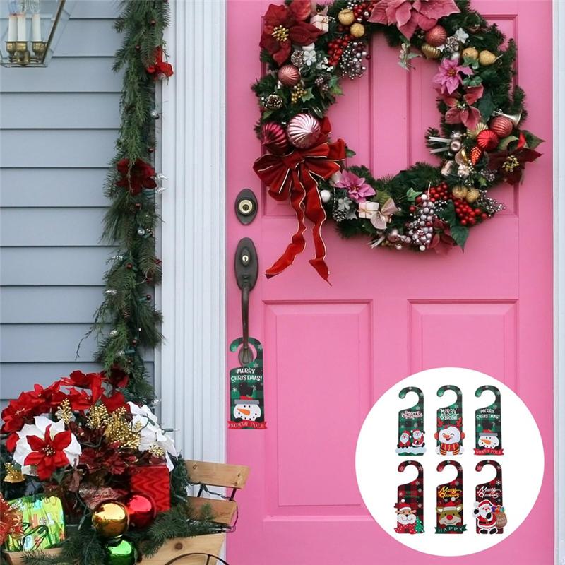 ABGE-6Pcs Gift Hooks Xmas Door Hanging Decor Party Supplies Xmas Door Hanging Ornament Xmas Party Favor Xmas Decoration