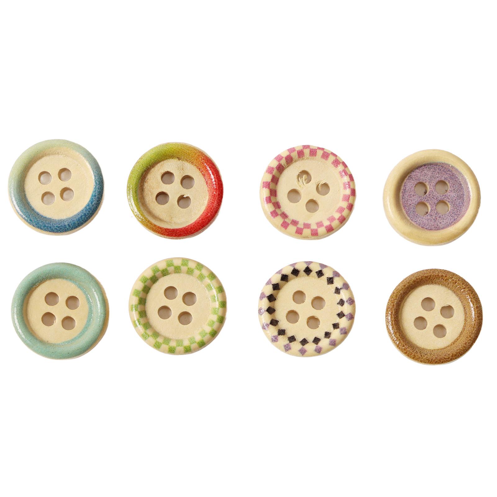 

15 мм 400 шт. Деревянные пуговицы Круглые Рукоделие Крафт Печатные пуговицы Пришивные пуговицы Аксессуар для ювелирных изделий