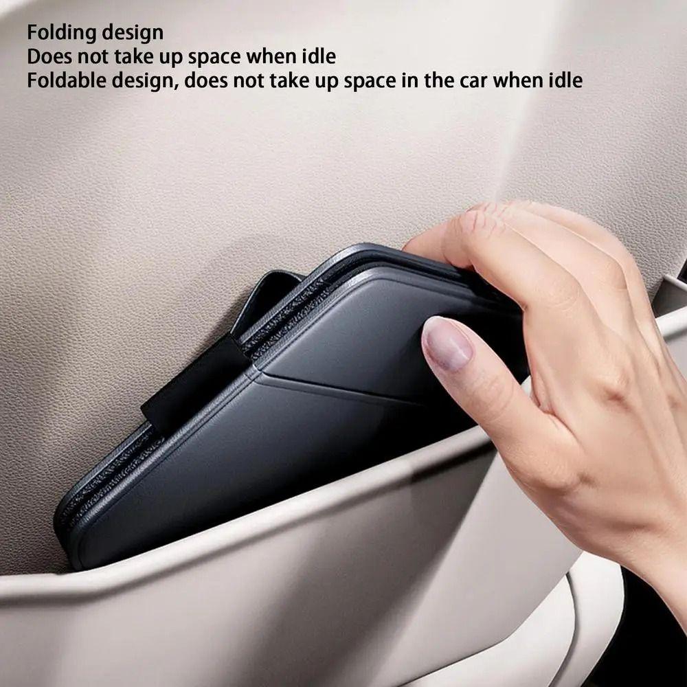 Large Capacity Foldable Storage Bag PU Leather Car Sundries Bin  For Car Seat Door Console