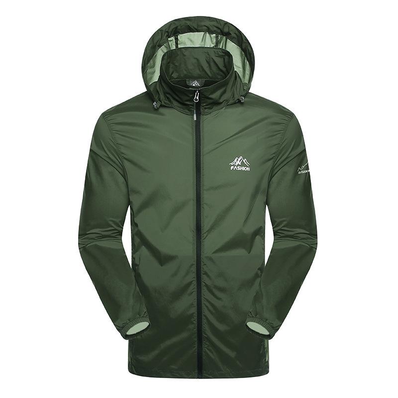 Oblečení na letní sporty Pánské ultratenké prodyšné opalovací krémy Větrovka s kapucí