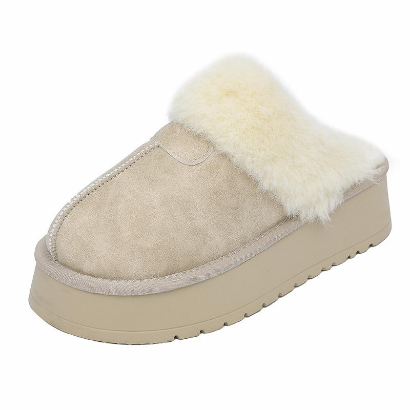 Thick-soled heightening fur integrated warm snow boots women's 2025 winter new fashion velvet thickened comfortable cotton mop